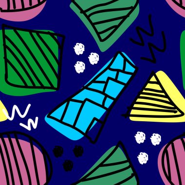 Şirin soyut trendy hipster renkli desen sorunsuz.