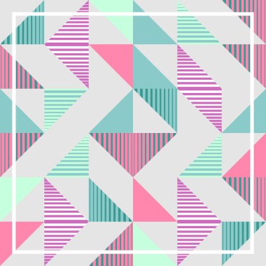 Punchy pastel üçgen memphis soyut geometrik desen arka plan.