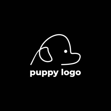 köpek yavrusu logo hat sanat stil kavramı marka.