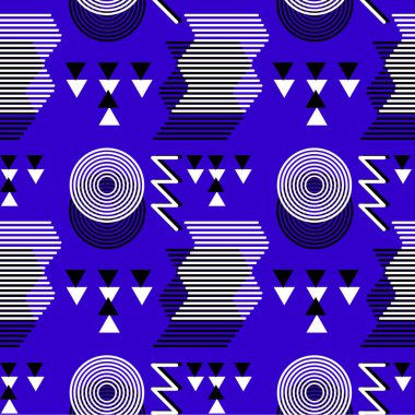 Sorunsuz memphis geometrik arka plan. Soyut trendy 90s benzersiz tarzı.