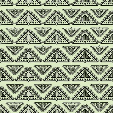 El ile harika Aztek desen çizgili arka plan çizilmiş. Tekstil baskı ve kültürel moda vektör.