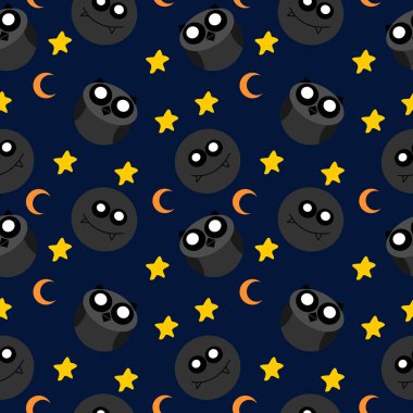 Karikatür rakamlar halloween tema arka plan desenini