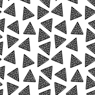 Dikişsiz desen tek renkli üçgen çizilmiş arka plan el