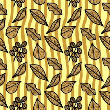 Vintage dal ve yaprakları seamless modeli