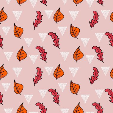 Yaprakları ile yaratıcı moda sonbahar desen