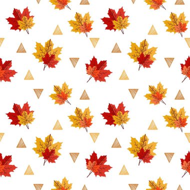 Geometrik arka plan ile sonbahar yaratıcı desen