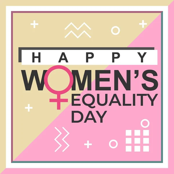 Happy Women Equality Day Banner Design Memphis Decorative Punchy Pastel — стоковый вектор