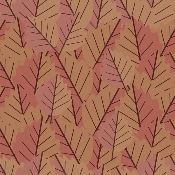 Винтажная Бесшовная Картина Векторной Иллюстрации Осенних Листьев — стоковый вектор