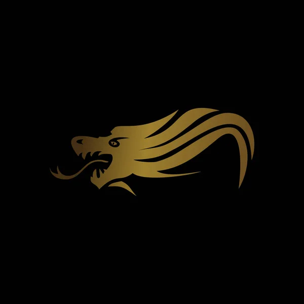 Logotipo Cabeça Dragão Único — Vetor de Stock