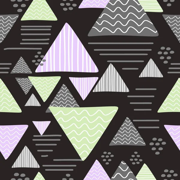 Modèle Géométrique Triangle Coloré Avec Style Dessiné Main — Image vectorielle