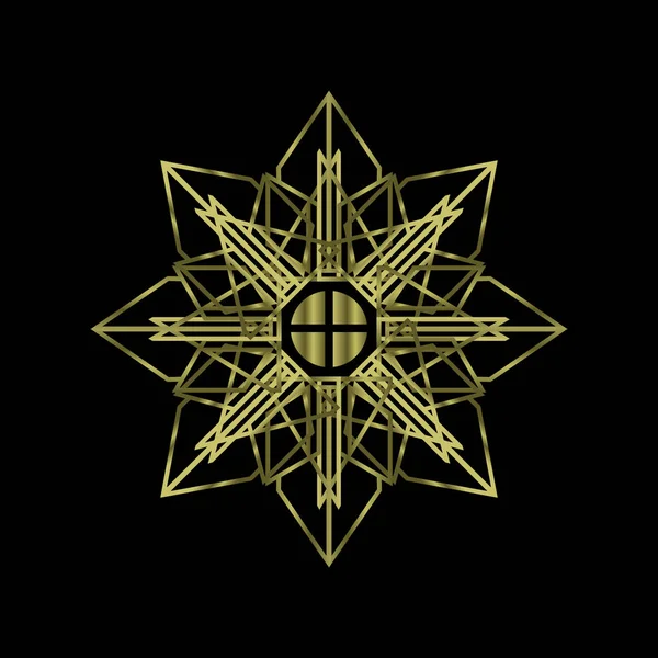 Abstract Luxo Mandala Geometria Sagrada Com Cor Ouro Chakra Símbolo —  Vetores de Stock