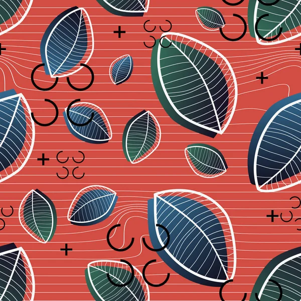 Memphis geometrical autumn pattern