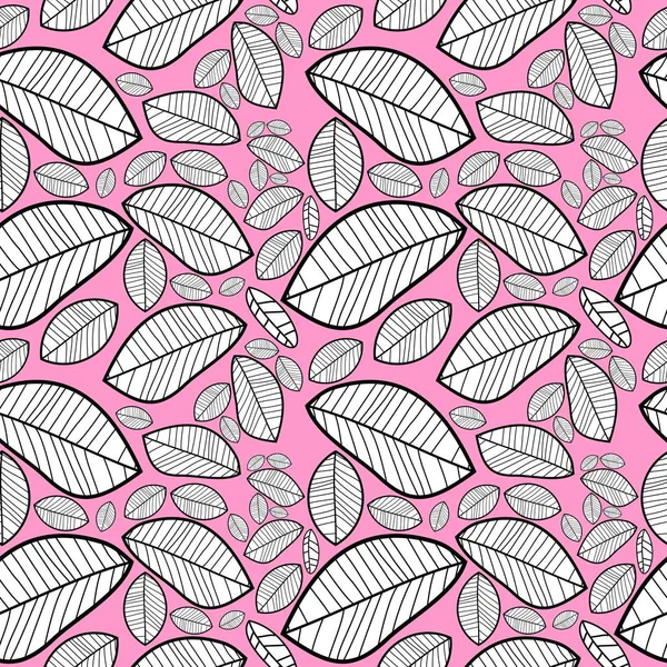 Feuilles Séchées Ombrage Sur Fond Rose Motif Sans Couture — Image vectorielle