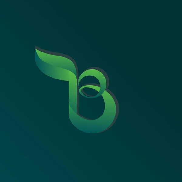 B logo icon with leaf symbol. Logogram creative for corporate company and business branding.