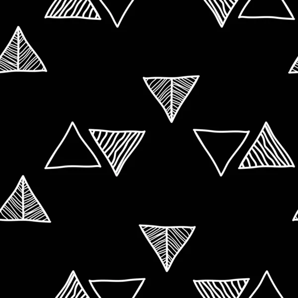 Arte Sin Costuras Decoración Triángulo Vintage Patrón Dibujo Mano Geométrico — Vector de stock