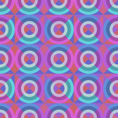 Vintage moda daire 90s ile geometrik Dikişsiz desen arka plan renkleri.