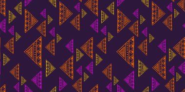 El üçgen soyut çizim desen çekilmiş. Kesintisiz renkli arka plan. Vektör çizim yazdırma Tekstil ve moda paketleme için.