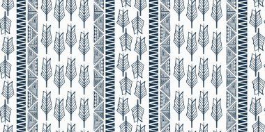 Çizgili kabile motif desen çizim sorunsuz boho tarzı ile. Vektör çizim yazdırma Tekstil ve moda paketleme için.