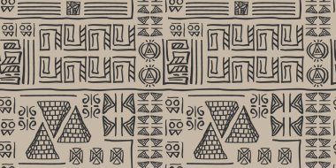 Kabile tasarlamak vektör. Sorunsuz etnik çizgiler vektör çizim ile el yapımı.