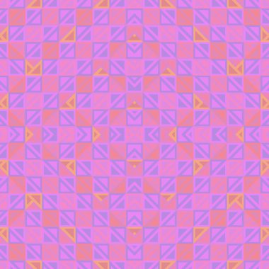 Kız gibi geometrik soyut Dikişsiz desen çok renkli arka plan ile pembe renk. Vektör çizim yazdırma Tekstil ve moda paketleme için.
