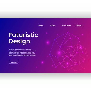 Sayfa şablonu fütüristik tasarım tema degrade renkli arka plan ile açılış. Vektör çizim eps 10.