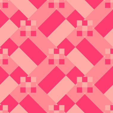 Moda yazdırma vektör çizim için renkli yaratıcı soyut kiremit pembe kadınsı stil ile kesintisiz geometrik desen