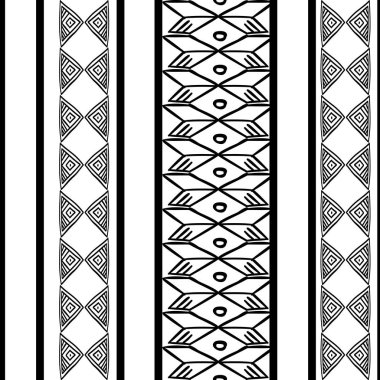 Kabile desen doku el ile çizilmiş Afrika, Aztek, maya yaratıcı çizim vektör çizim. Siyah ve beyaz çizgili desenler etnik tek renkli stil.
