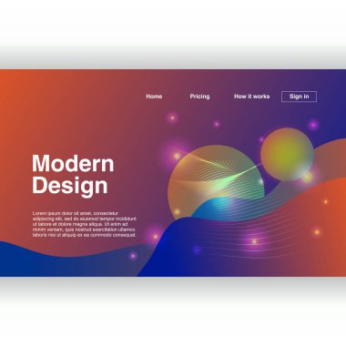 Açılış sayfası degrade renk soyut geometrik minimalist ve Modern tasarım. Vektör çizim eps 10.