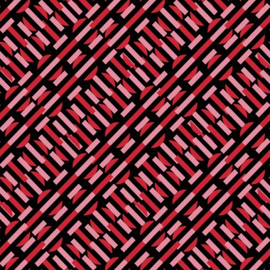 Kız gibi geometrik soyut seamless modeli kadınsı renkler ve benzersiz alışılmadık şekli ile. Vektör çizim için kaydırma, moda ve tekstil baskı.