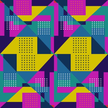 Renkli memphis geometrik desen vektör. Yastık, hijab, eşarp ve tekstil baskı için iyi.