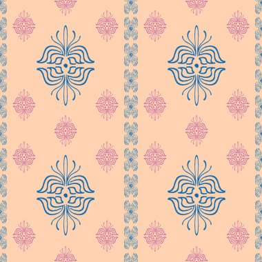 Bohem kabile seamless modeli. Vektör çizim popüler kadın moda tekstil baskı ve kaydırma.