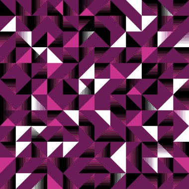 Üçgen soyut seamless modeli memphis geometrik arka plan ile. Moda tekstil baskı ve sarma için trendy vektör çizim.