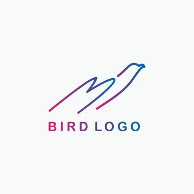 kanatlı kuş logo şablonu vektör