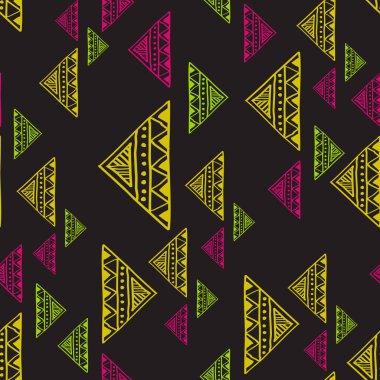 Vintage moda kabile üçgen soyut. Geometrik el bohem Afrika tarzı ile çizilmiş motif. Vektör çizim yazdırma Tekstil ve moda paketleme için.