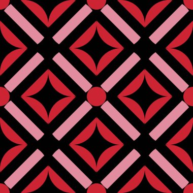 Kız gibi geometrik soyut seamless modeli kadınsı renkler ve benzersiz alışılmadık şekli ile. Vektör çizim için kaydırma, moda ve tekstil baskı.