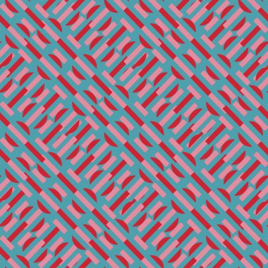 Kız gibi geometrik soyut seamless modeli kadınsı renkler ve benzersiz alışılmadık şekli ile. Vektör çizim için kaydırma, moda ve tekstil baskı.