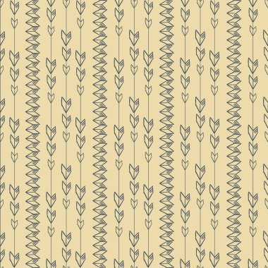 Vintage Aztek Dikişsiz desen vektör. Çizilmiş piliç arka plan yazdırma moda ve Tekstil Ambalaj zarif tema için el.