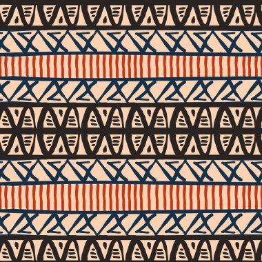 Vintage soyut çizgili kabile desen