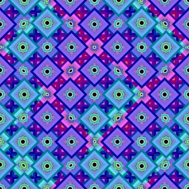 Mavi geometrik soyut seamless modeli trendy. Vektör çizim yazdırma Tekstil ve moda paketleme için.