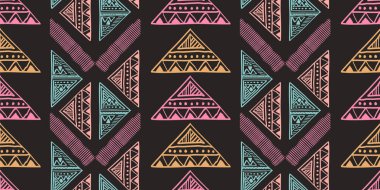 Kabile tasarlamak vektör. Sorunsuz etnik çizgiler vektör çizim ile el yapımı.