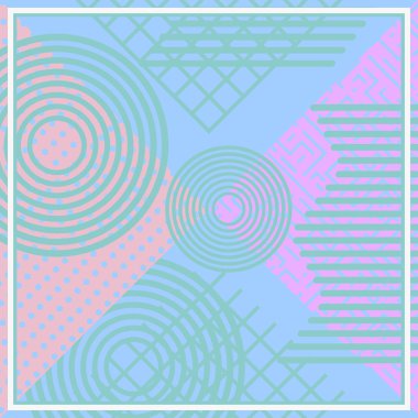 Geometrik soyut model arka plan vektör punchy pastel renk ile. Tesettür eşarp baskı için hazır için iyi.