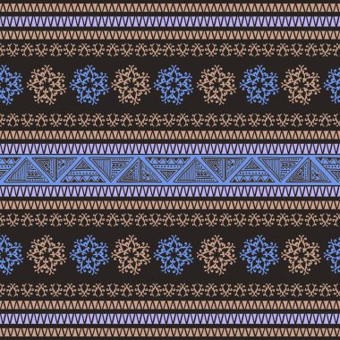Çizgili vintage kabile motifi seamless modeli. Vektör çizim popüler kadın moda tekstil baskı ve kaydırma.