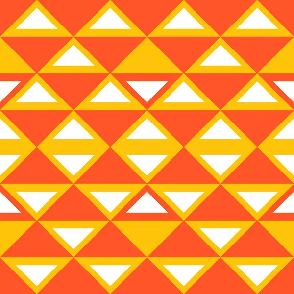 Oranje Geometrische Abstracte Naadloze Patroon Met Driehoek Kleurrijke Achtergrond Scandinavische — Stockvector