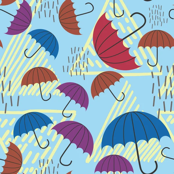 Yağmur damlası seamless modeli sonbahar için sezon sonbahar. Stil renkli arka plan çizim çocuklar illüstrasyon vektör.