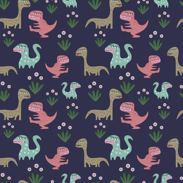 Bebek dinozor modeli stil vektör çizim çocuklar moda tekstil baskı için çizim elle çizilmiş çocuklu.