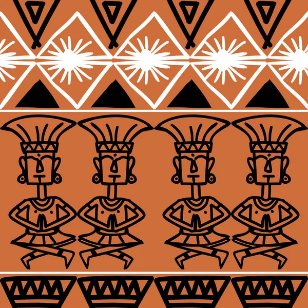 Aztec Tribal Pattern Vector Hand Drawn Ancient Maya Symbol Native — Stock Vector