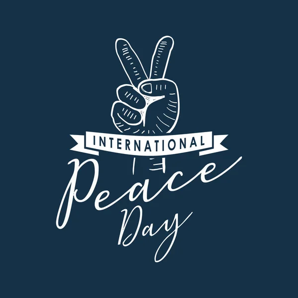 Vector International Peace Day Hand Drawn Hand Sketch Drawing Popular — Stock Vector