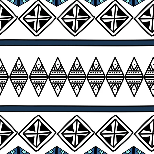 Ikat Geometrikus Minta Törzsi Háttér Vektor Textúra Varrat Nélküli Csíkos — Stock Vector