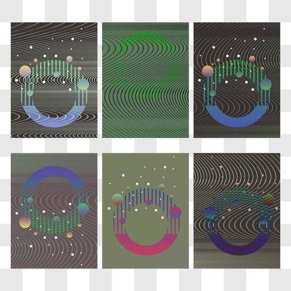 Ensemble Modèles Conception Couvertures Avec Vecteur Fond Dégradé Vibrant Design — Image vectorielle