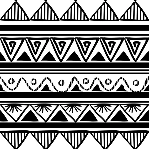 Padrão Tribal Vetorial Com Desenho Étnico Preto Branco Bom Para —  Vetores de Stock